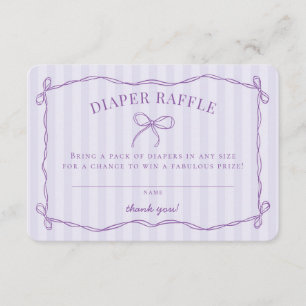 Lila Coquette Bow Kinderdusche Windelwanne Begleitkarte