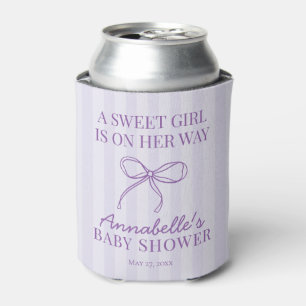 Lila Coquette Bow Pastel Baby Dusche Gefallen Dosenkühler