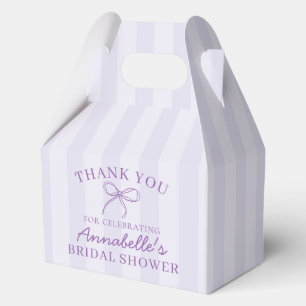 Lila Coquette Bow Pastel Brautparty Dessert Geschenkschachtel