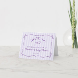 Lila Coquette Bow Pastel Lavende Danke Karte