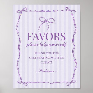 Lila Coquette Bow Pastel Lavender Favoriten Zeiche Poster