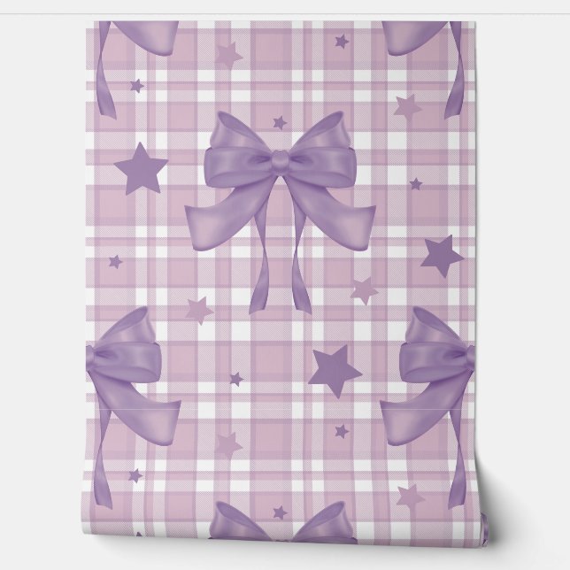 Lila Coquette Bows Tapete (Abrollen)