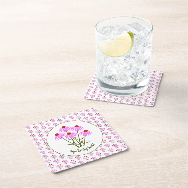 Lila Cornblumen Rechteckiger Pappuntersetzer (Vor Ort)