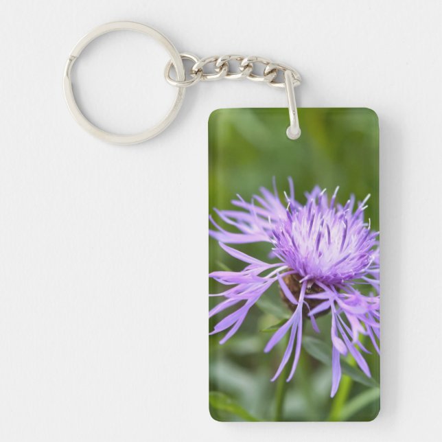 Lila Cornflower Schlüsselanhänger (Vorderseite)
