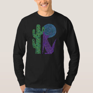 Lila Coyote Wolf Farbenfrohe Südwestgestaltung T-Shirt