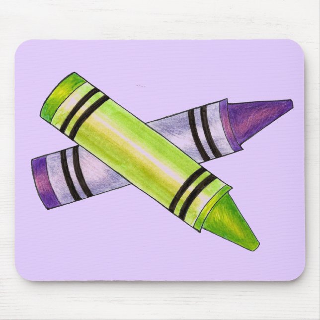 Lila Crayon Artist Art Teacher School Mousepad (Vorne)