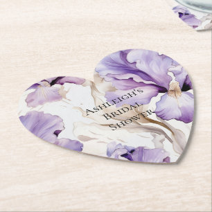 Lila Creme Iris Blumen Hochzeitsdusche Untersetzer