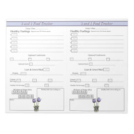 Lila Crocus 5 und 1 Daily Food Tracker Notepad Notizblock