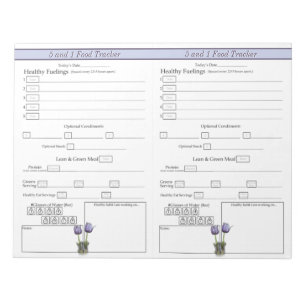 Lila Crocus 5 und 1 Daily Food Tracker Notepad Notizblock