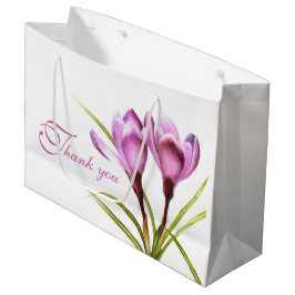Lila Crocus Aquarellkunst Dank Geschenktasche Große Geschenktüte