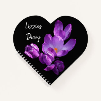 Lila Crocus floral Notizbuch