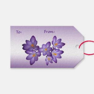 Lila Crocus Pack mit Geschenkartikeln Geschenkanhänger