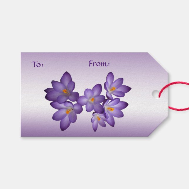 Lila Crocus Pack mit Geschenkartikeln Geschenkanhänger (Vorderseite (Horizontal))