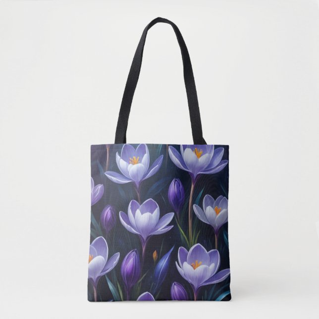 Lila Crocus Tasche (Vorderseite)