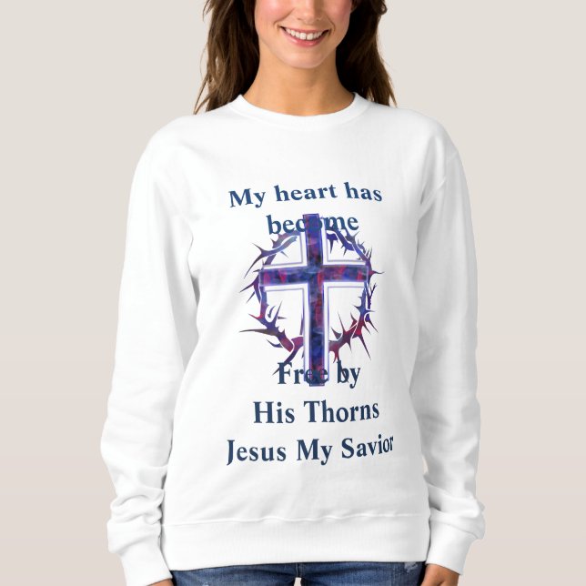 Lila Cross Jesus Women's Sweatshirt (Vorderseite)