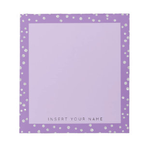 Lila Crystal Confetti Notepad 5.5" x 6" Notizblock