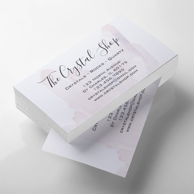 Lila Crystal Rock Shop Business Card Visitenkarte (Von Creator hochgeladen)