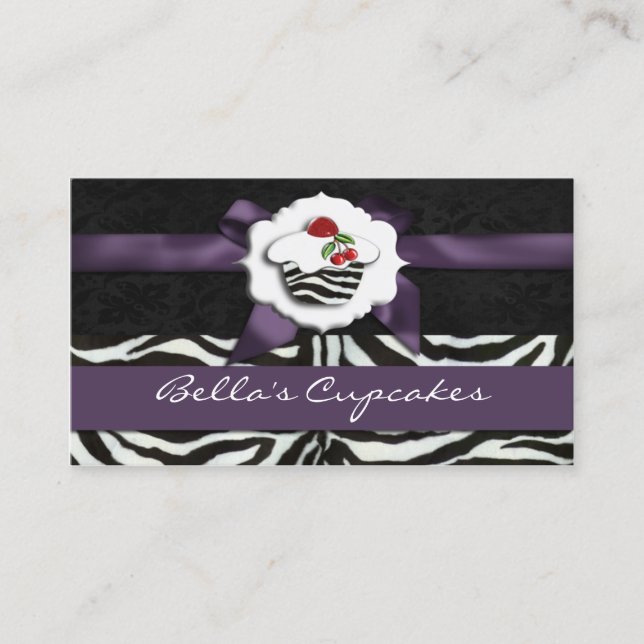 lila Cupcake Business Cards Visitenkarte (Vorderseite)