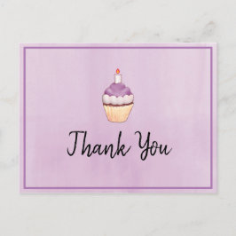 Lila Cupcake Geburtstag Vielen Dank Postkarte