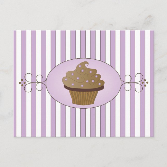 Lila Cupcake Postkarte (Vorderseite)