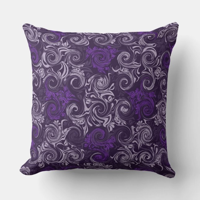 Lila Curlen Vintages Blumenmuster Sitzkissen Kissen (Vorderseite)