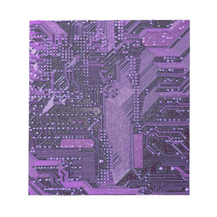 Lila Cyber-Schaltplatine Tech-Kunst Elektronik Notizblock