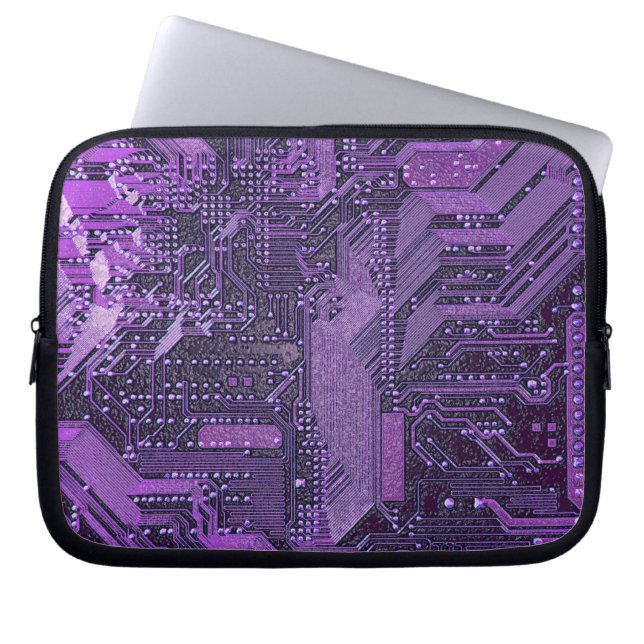 Lila Cyberschalttafel Tech Art Electronics Laptopschutzhülle (Vorderseite)