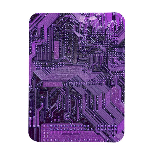 Lila Cyberschalttafel Tech Art Electronics Magnet (Vertikal)