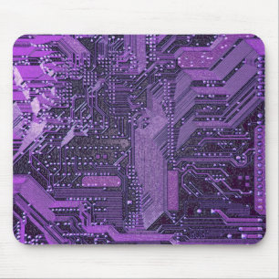 Lila Cyberschalttafel Tech Art Electronics Mousepad