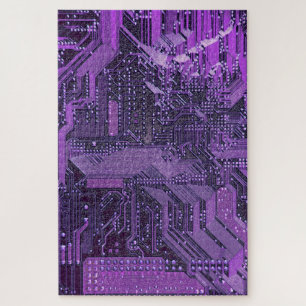 Lila Cyberschalttafel Tech Electronics
