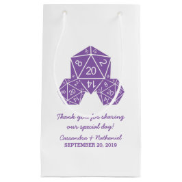 Lila D20 Dice-Hochzeitsgeschenktasche Kleine Geschenktüte