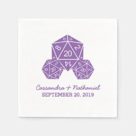 Lila D20-Dice-Hochzeitspapier Napkins Serviette