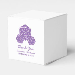 Lila D20-Würfel-Gastgeschenk Hochzeit Geschenkschachtel