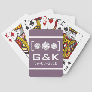 Lila D20-Würfel-Hochzeitskarten Spielkarten