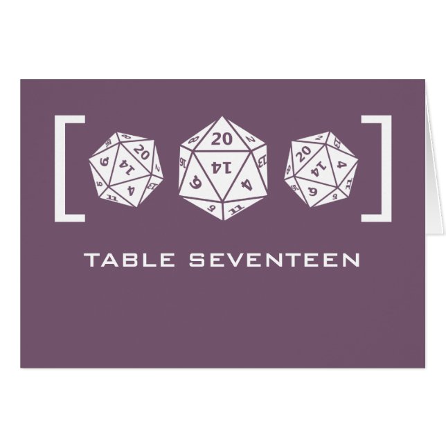 Lila D20-Würfel-Tischnummer (Vorderseite (Horizontal))