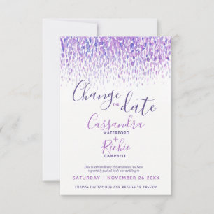 Lila Dabs Aquarell ändern das Datum der Hochzeit Save The Date