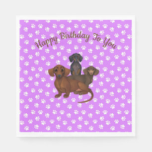 Lila Dackel Paper Party Napkins Serviette