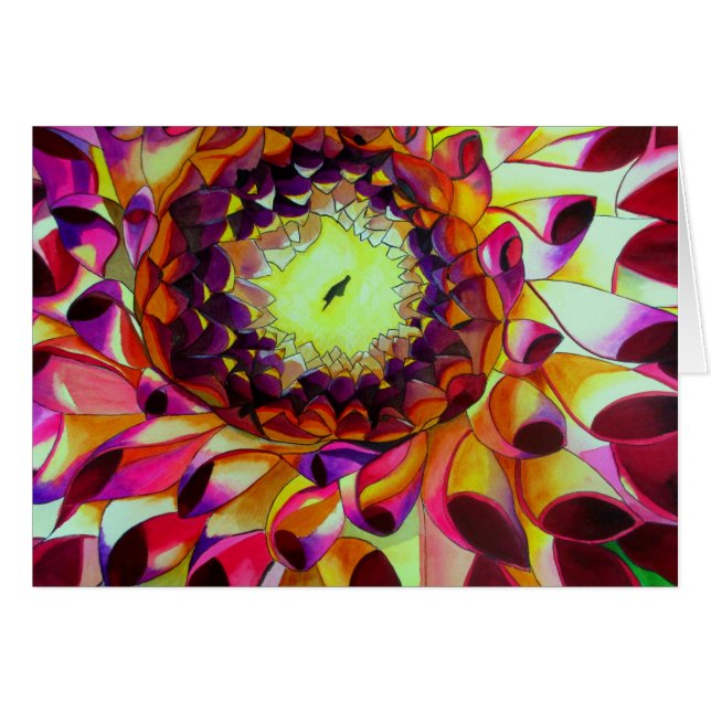 Lila Dahlia abstrakte Blume Kunst (Vorderseite (Horizontal))