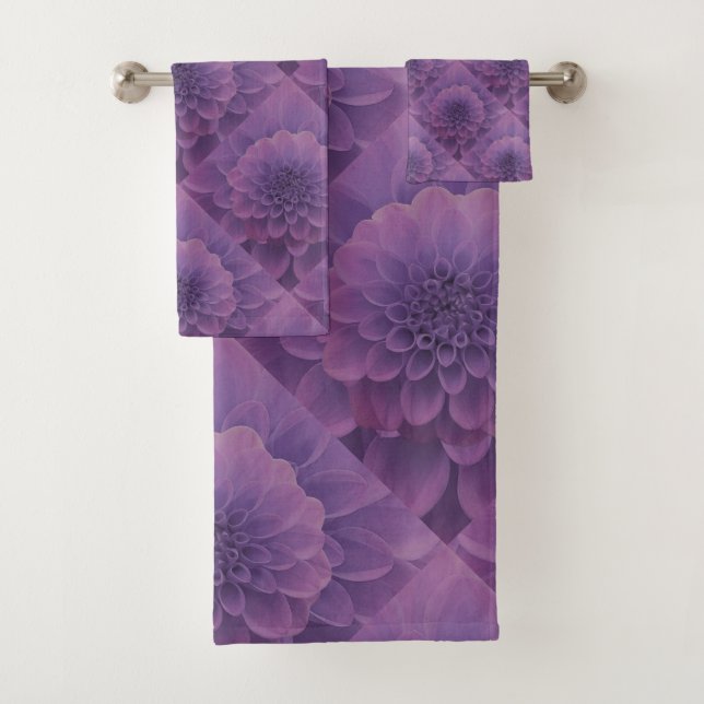 Lila Dahlia Badhandtuch Set (Insitu)