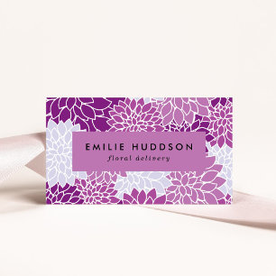 Lila Dahlia-Blume, Floristi, Blume Shop Visitenkarte