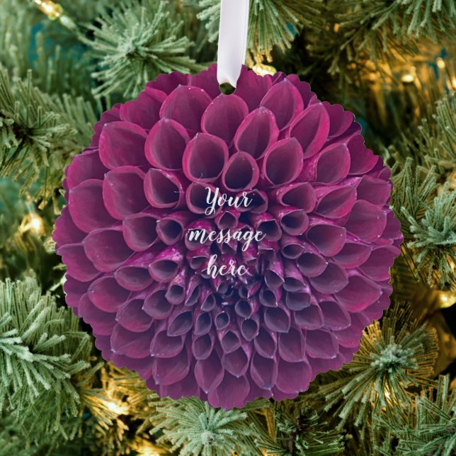 Lila Dahlia-Blume Ornament Karte (Insitu (Baum))