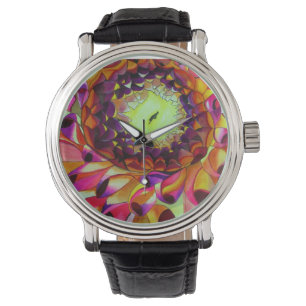 Lila Dahlia-Blume von Sacha Grossel Art Armbanduhr