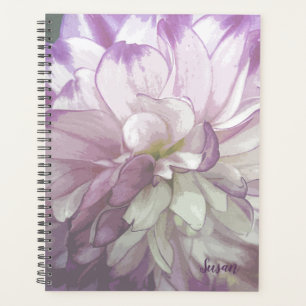 Lila Dahlia-Blumenplaner Woche/Monat Planer