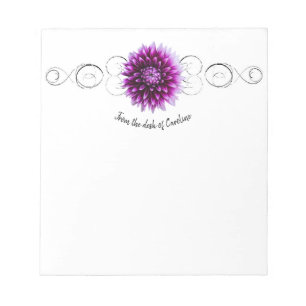 Lila Dahlia Personalisiert Notepad Notizblock
