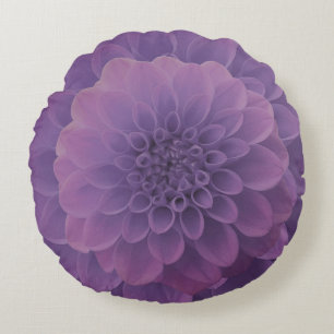 Lila Dahlia Rundes Kissen