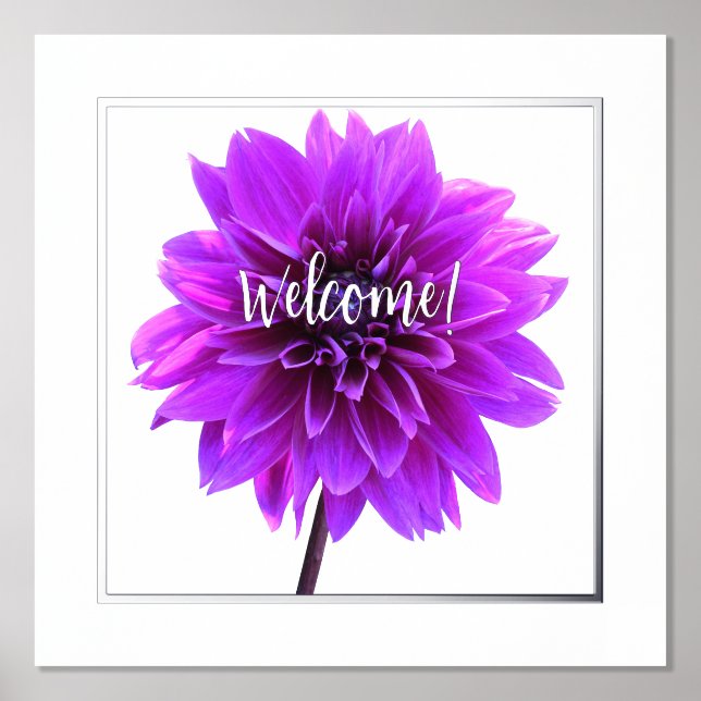 Lila Dahlia w Foil Welcome & Edge Print Poster (Vorderseite)