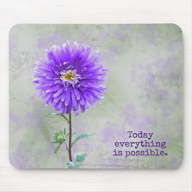 Lila Dahlia Watercolor Mousepad (Vorne)