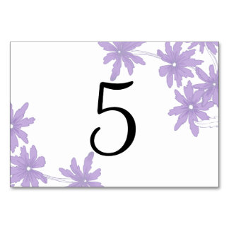 Lila Daisies Hochzeiten Tischnummern