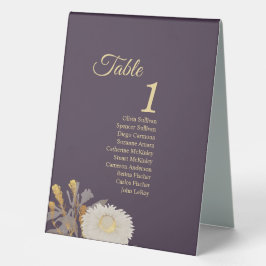 Lila Daisy Antique Table Zelt Sign mit Gast Tischaufsteller