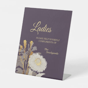 Lila Daisy Antique Wedding Ladys Badezimmer Sockelschild